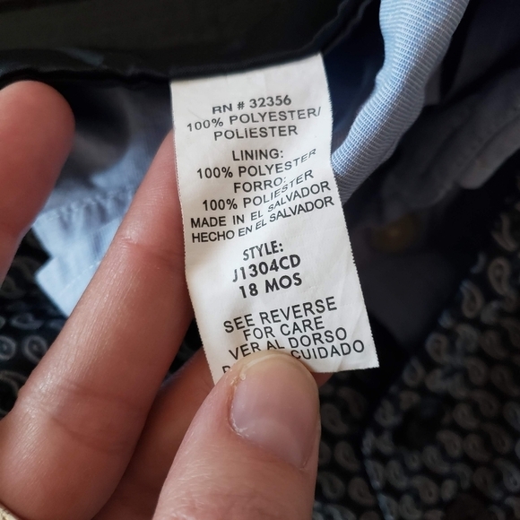 Church Wedding Outfit Three Piece Baby Boy 18 Months Blue Black Paisley Dressy - Picture 4 of 5